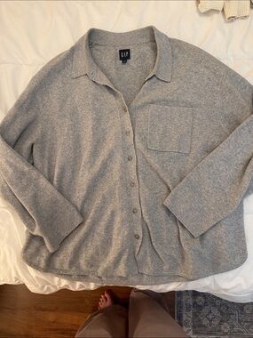 GAP knit collared sweater cardigan
